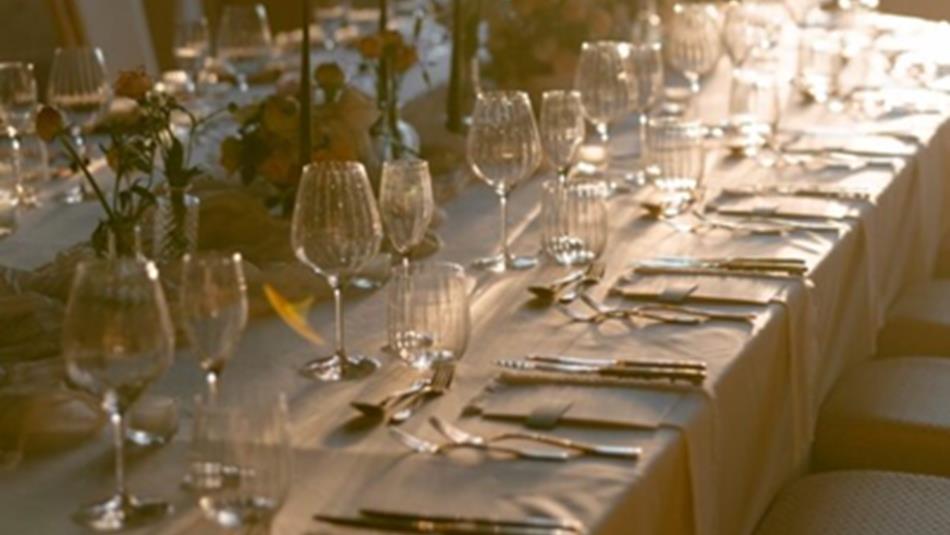 Table set for a wedding at Wynyard Hall.