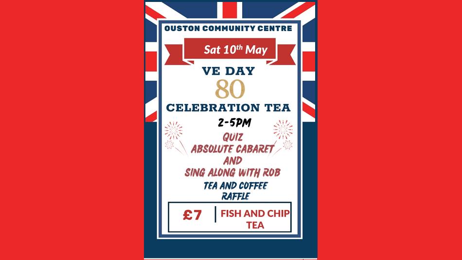Poster advertising 80th VE Day celebrations 2-5pm