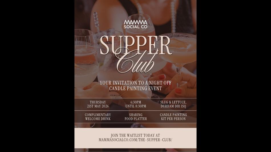 Supper Club - poster shows images of people drinking cocktails.