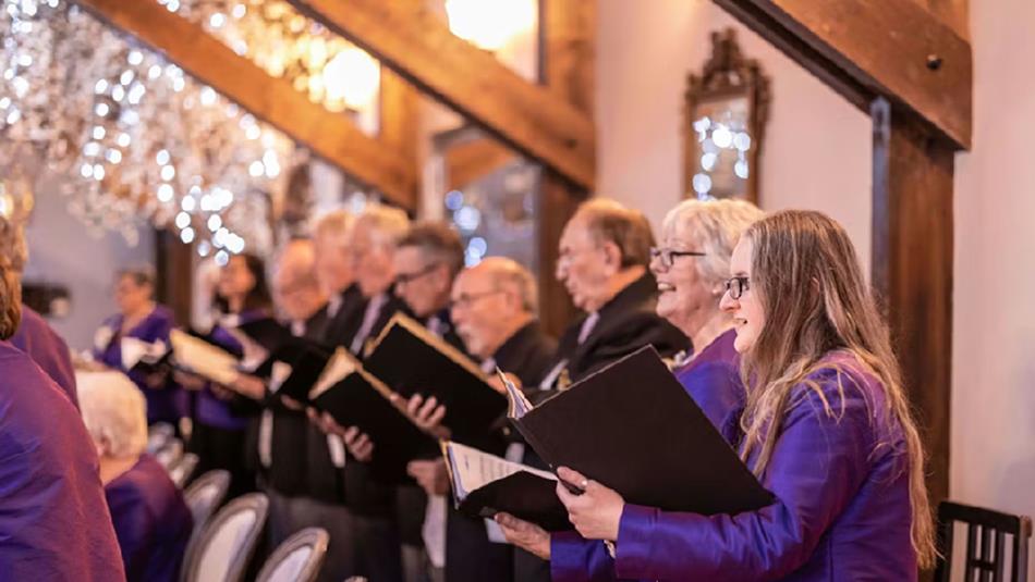 Christmas Choir performing at South Causey Inn.