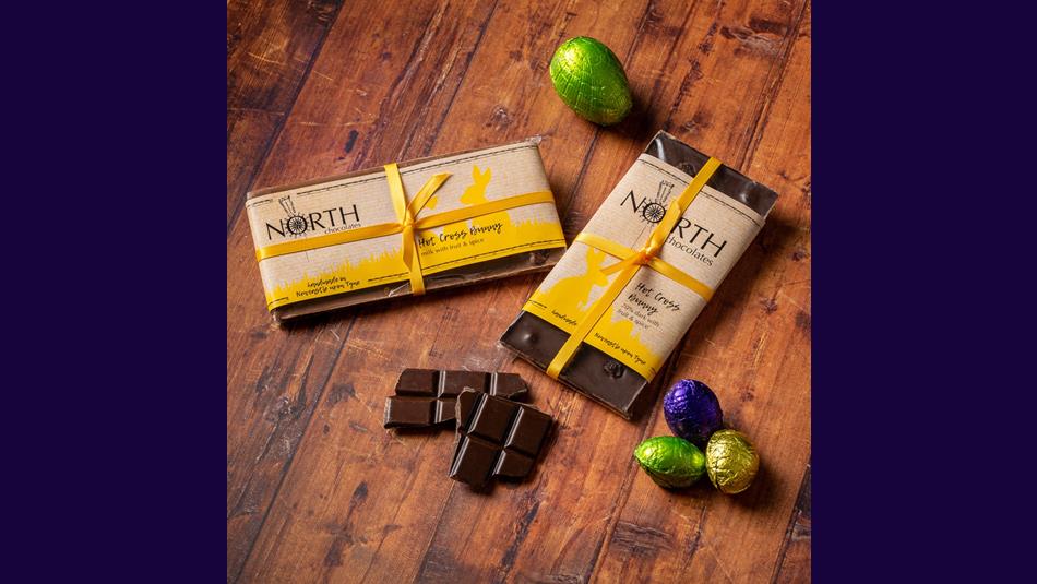 A selection of chocolates by North Chocolates. Award-winning, gourmet chocolate bars using the finest couverture chocolate.