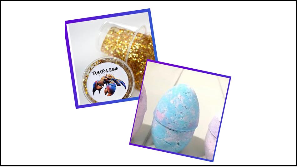 Moana's Sparkling Island Craft Session. Tamatoa Slime, and Tamatoa, Bath Bombs.