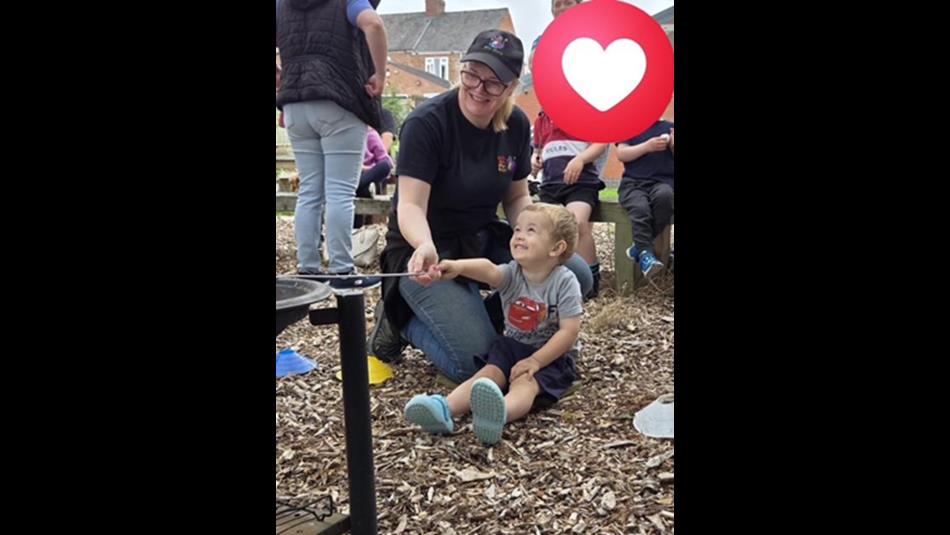 Children and parents enjoying Noo Noo Forest School activities.