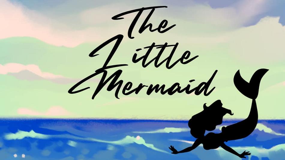 The Little Mermaid - Silhouette of Ariel over the sea.