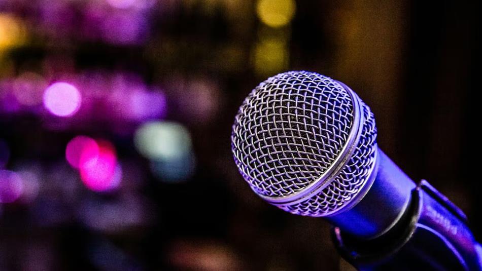 Close up shot of a microphone.