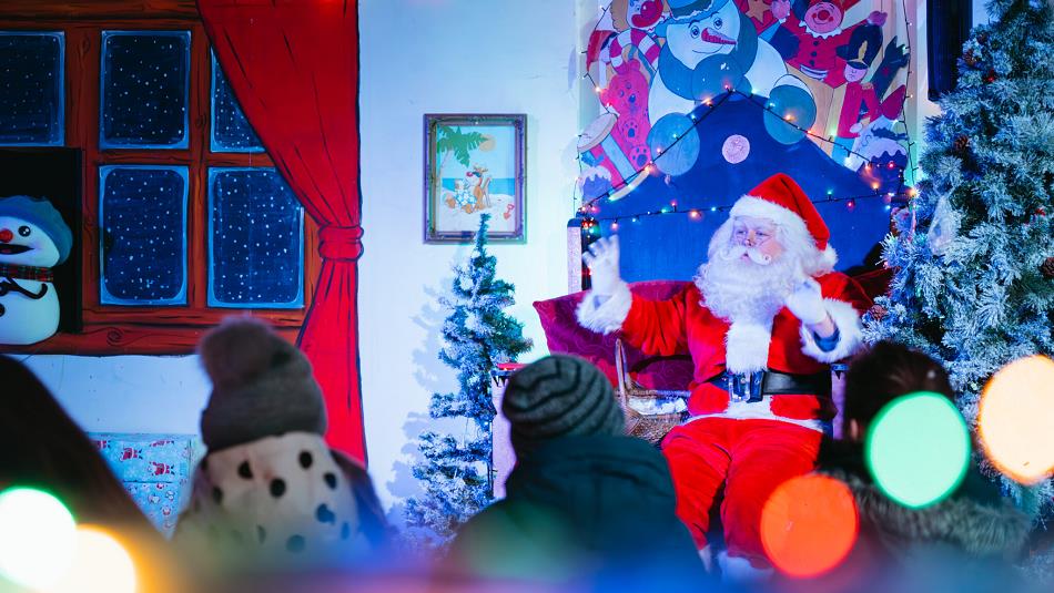 Santa in his grotto at Tweddle Farm