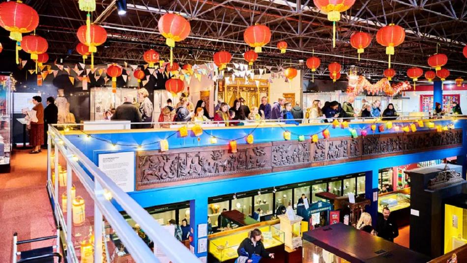 Lanterns on the ceiling of the Oriental Museum as the new lunar year is celebrated