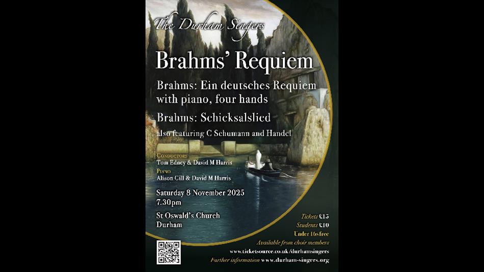 Brahms' Requiem, image of a boat on a lake.