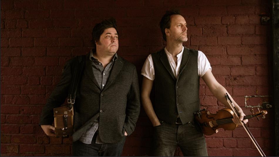 Spiers & Boden posing with their instruments.