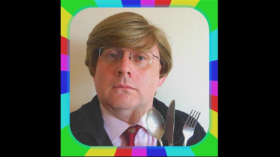 Safety expert Ian Crawford holding cutlery
