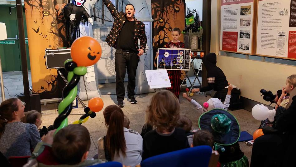 Children watching BIg Science's Spooktacular Halloween Show at Hopetown.