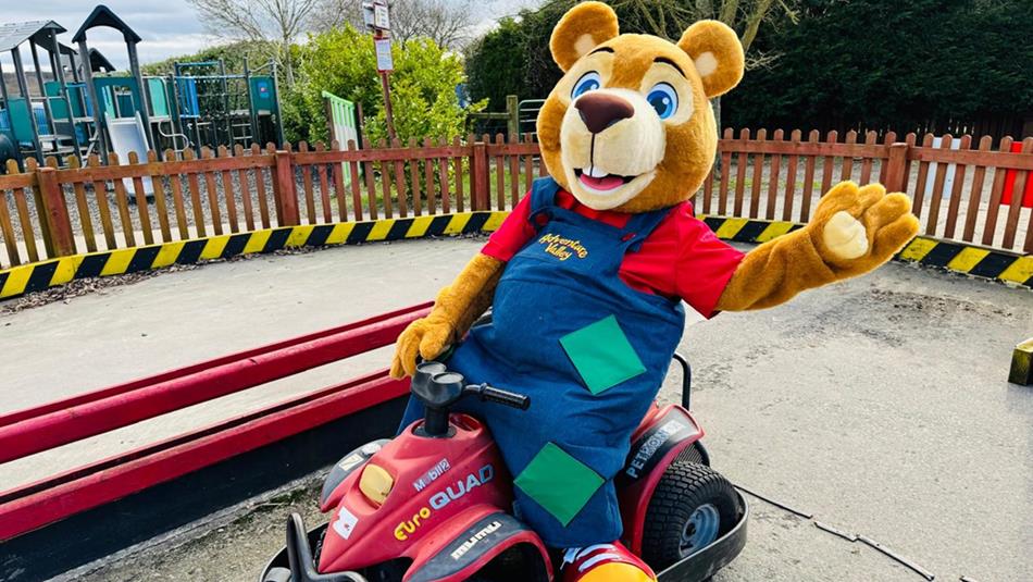 Bear on Go-Kart at Adventure Valley