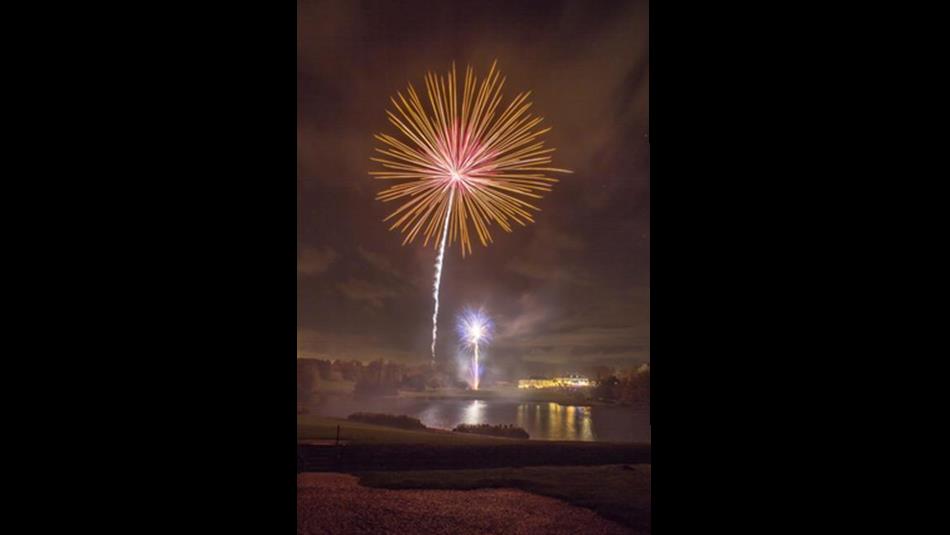 Fireworks over the lake at Hardwick Park