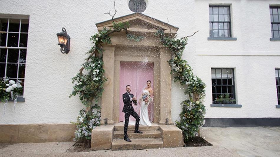 Bride and Groom at The Croft Hotel.