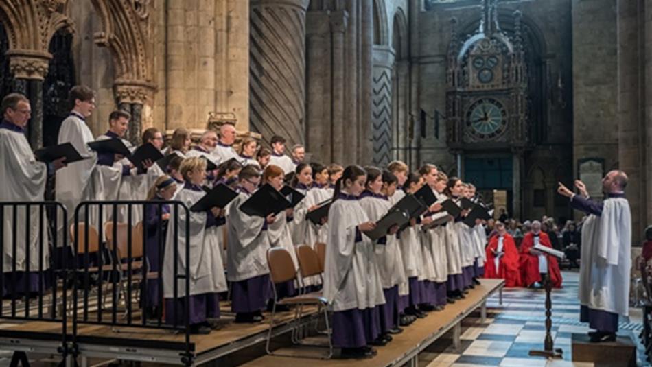 Choir performing at Durham Cathedral