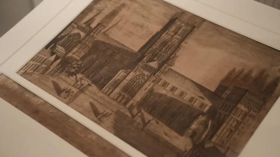 Old drawing of Durham Cathedral