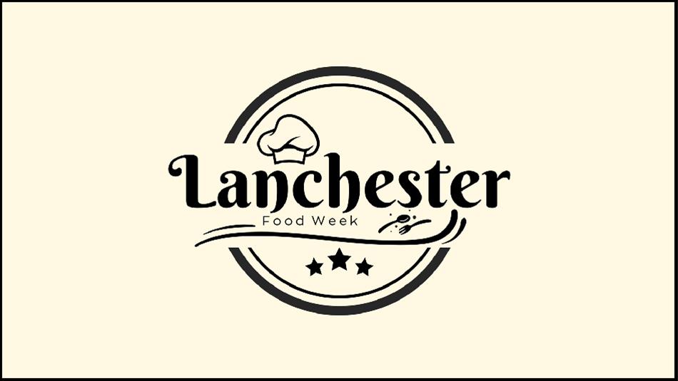 Lanchester Food Week logo showing chef's hat, spoons and stars.