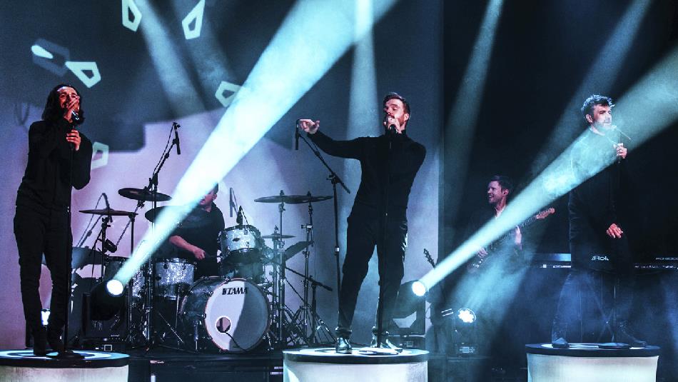 'Re-Take That' performing on stage