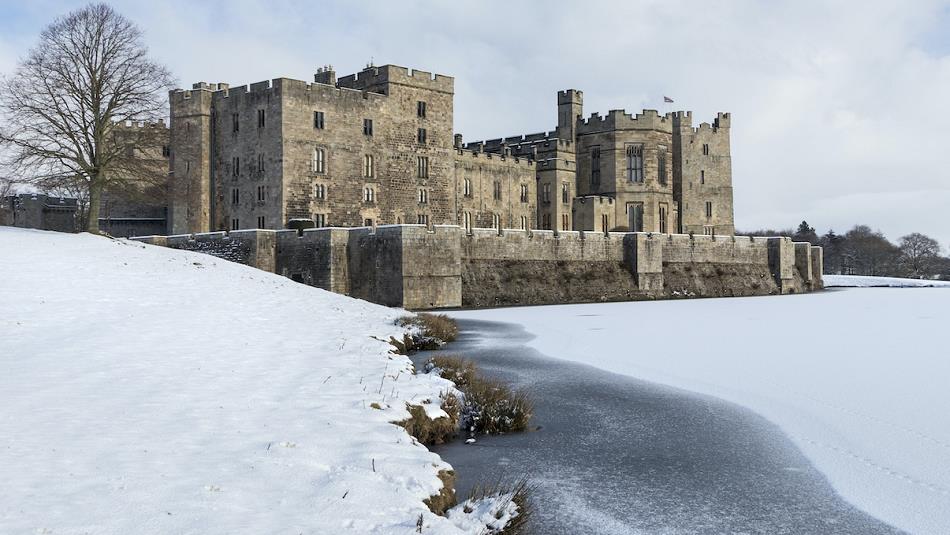 Raby Castle in the snow