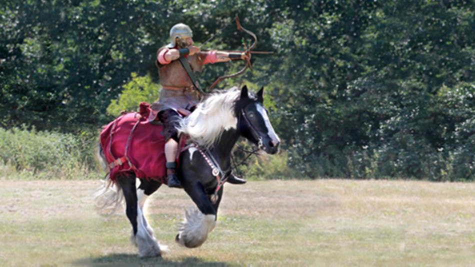 Roman Commotion Re-enactor on horse.