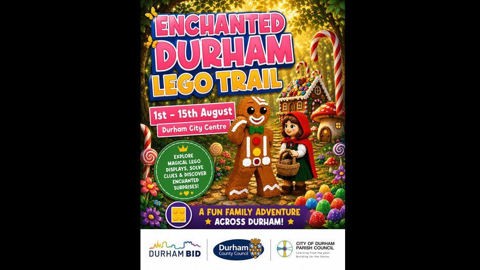 Poster shows Gingerbread man and Little Red Riding Hood and a gingerbread cottage.