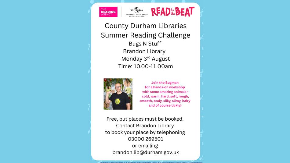 County Durham Libraries Summer Reading Challenge Bugs and Stuff at Brandon Library.