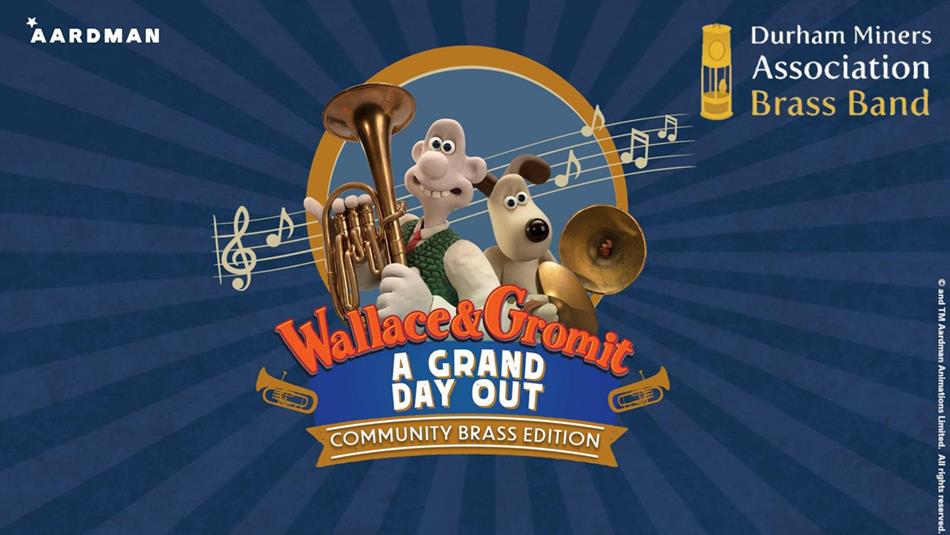 Wallace and Gromit with cymbals and a tenor horn - A Grand Day Out.
