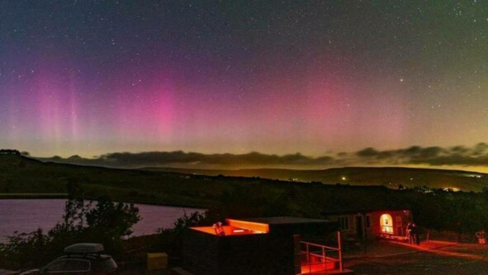 A beautiful view of the Aurora Borealis in the dark night sky