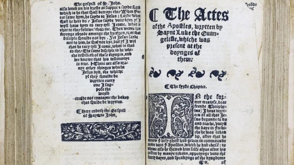 An old historic book with ornate illustrations