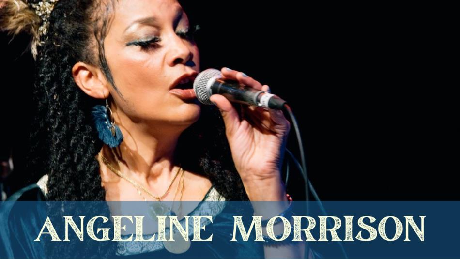 Singer with a microphone on a stage.