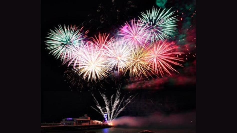 A vibrant firework display