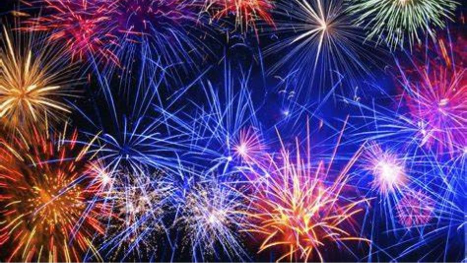A vibrant firework display