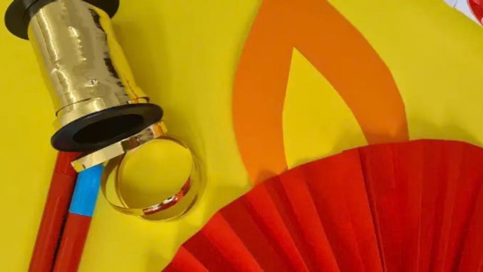 Craft supplies on a yellow table