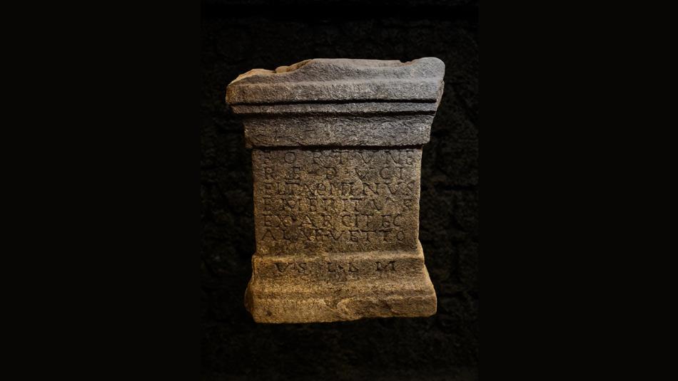 Altar to Fortuna Redux from Binchester, a stone alter.