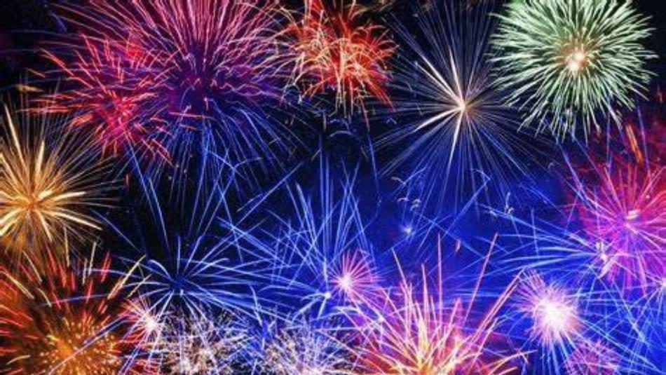 A vibrant and colourful firework display.