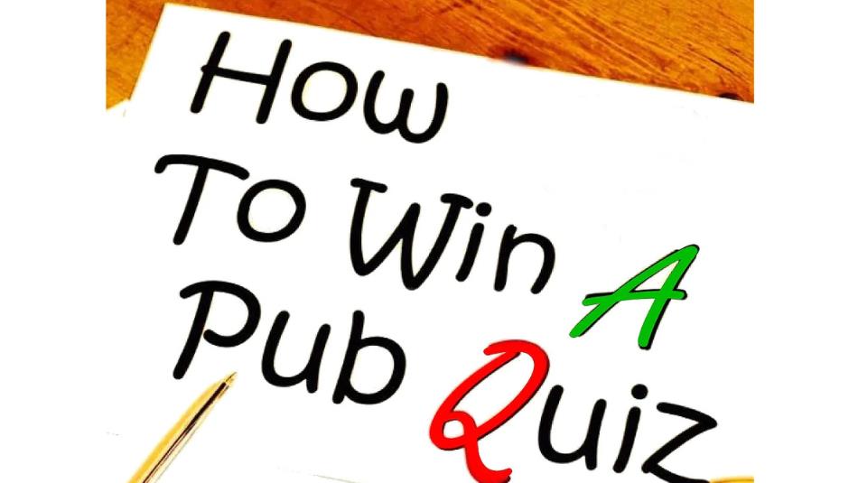 A piece of paper saying 'How to win A pub quiz' with a pen and pencil