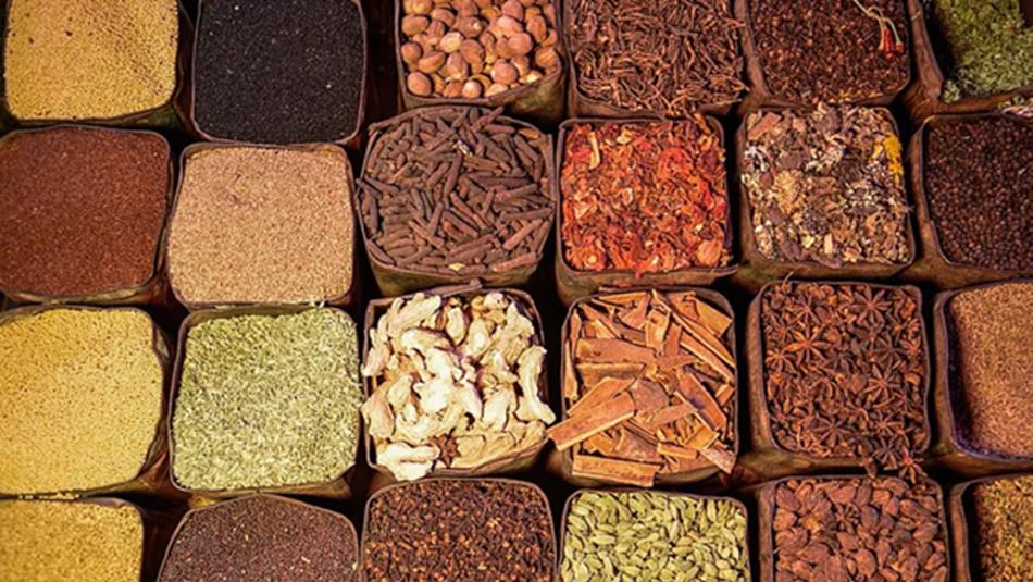 A selection of colourful spices.
