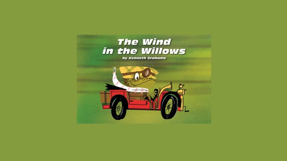 Illustration of Toad  from The Wind in the Willows driving a red car
