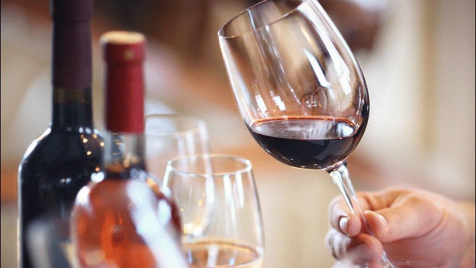 Bottles and glasses of wine.