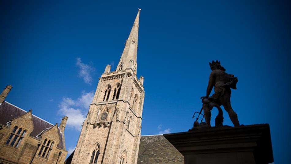 Neptune statue in Durham Market Place