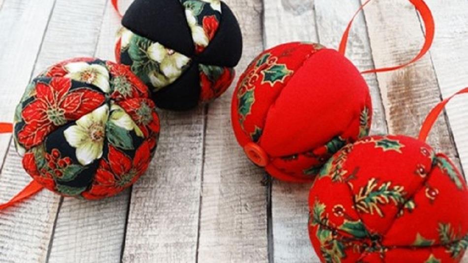 Fabric Christmas baubles