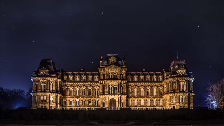 The Bowes Museum at night