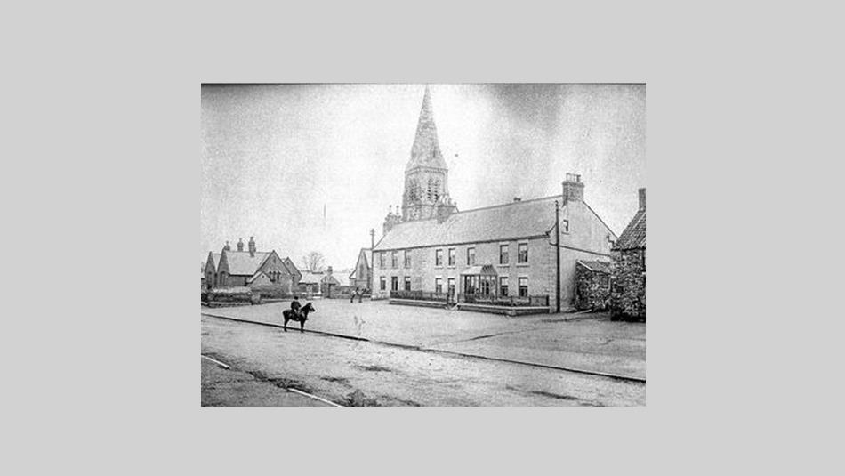 An old black and white photograph of St Mary's Church in West Rainton