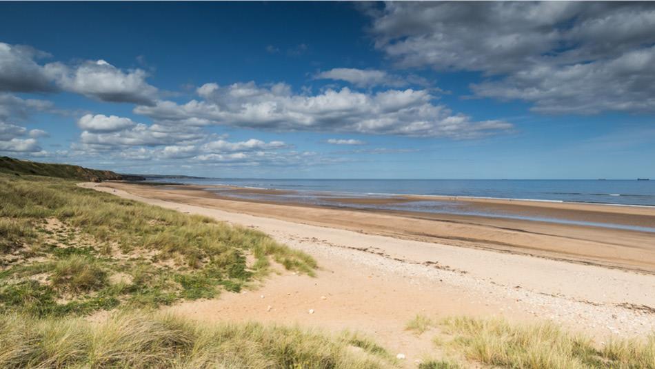 Crimdon beach on sunny day