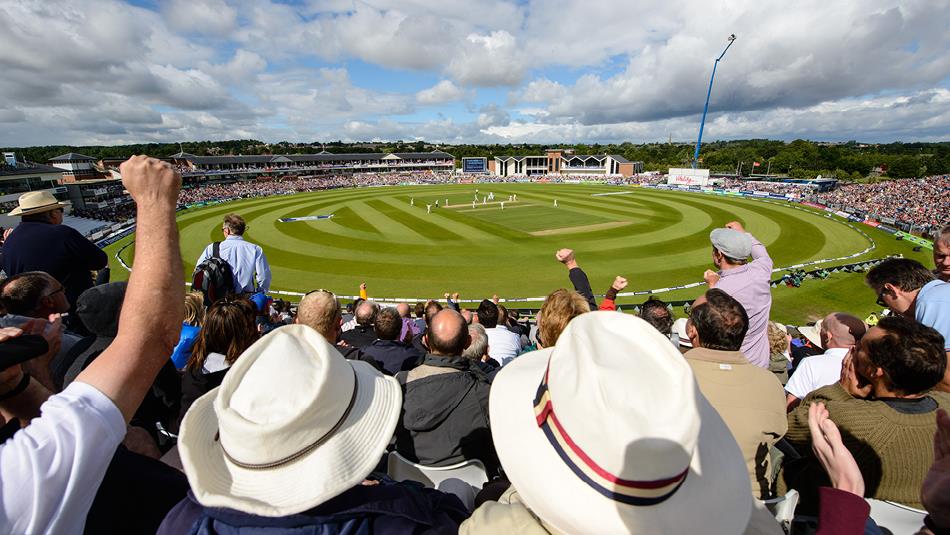 Spectators at cricket match