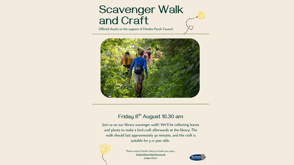 A group of people walking alongside hedgerows plus details of the event