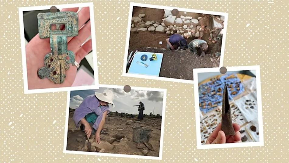 a selection of images showing archaeological excavation and objects from around County Durham.