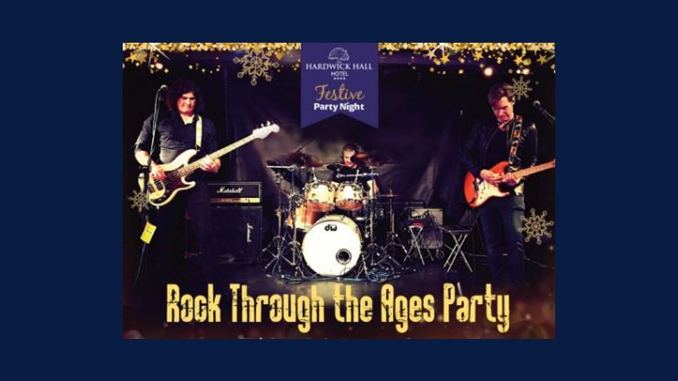 rock band, Rock Through the Ages written in yellow text.