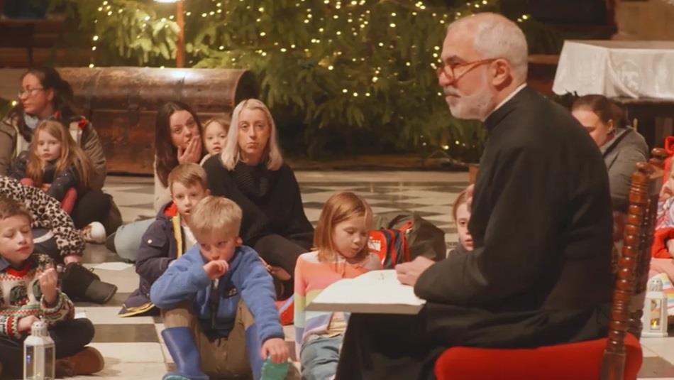 Adults and children attending the St Nicholas service at Durham Cathedral