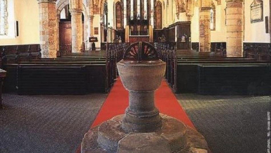 Stone font at St Mary the Virgin Church